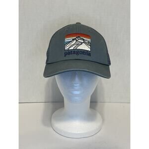 Patagonia Blue Trucker Hat Mesh Snapback Mountain Graphic Cap